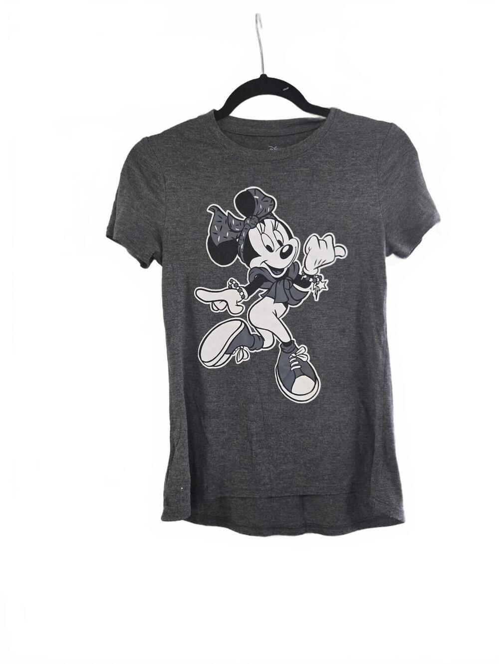 Disney Minnie Mouse Dark Gray Graphic T-Shirt Size XS